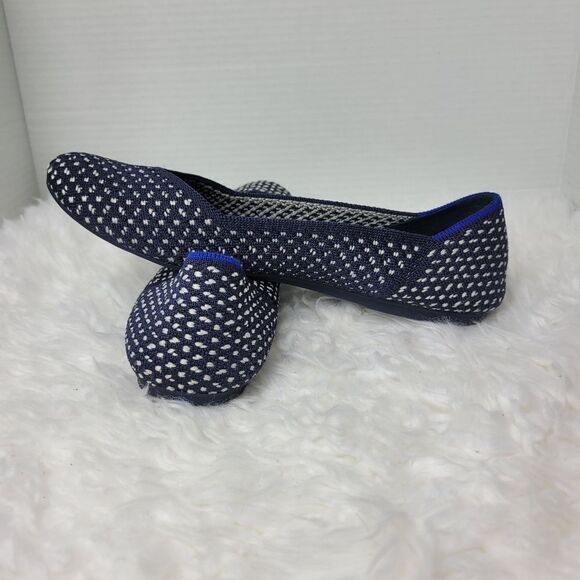 Rothys Retired Navy Maritime Honeycomb Womens Size 9 Slip On Round Toe Flats - Picture 6 of 10